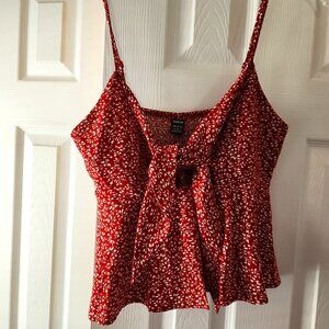 Floral knot tank top spaghetti strap